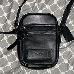 Coach Black Leather Men's Messenger Bag
